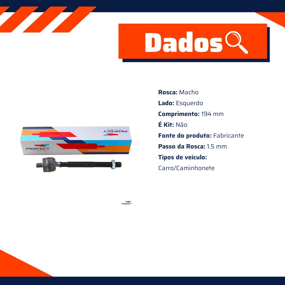 Axial de Direção para Renault Logan e Sandero - Perfect - BRD0506