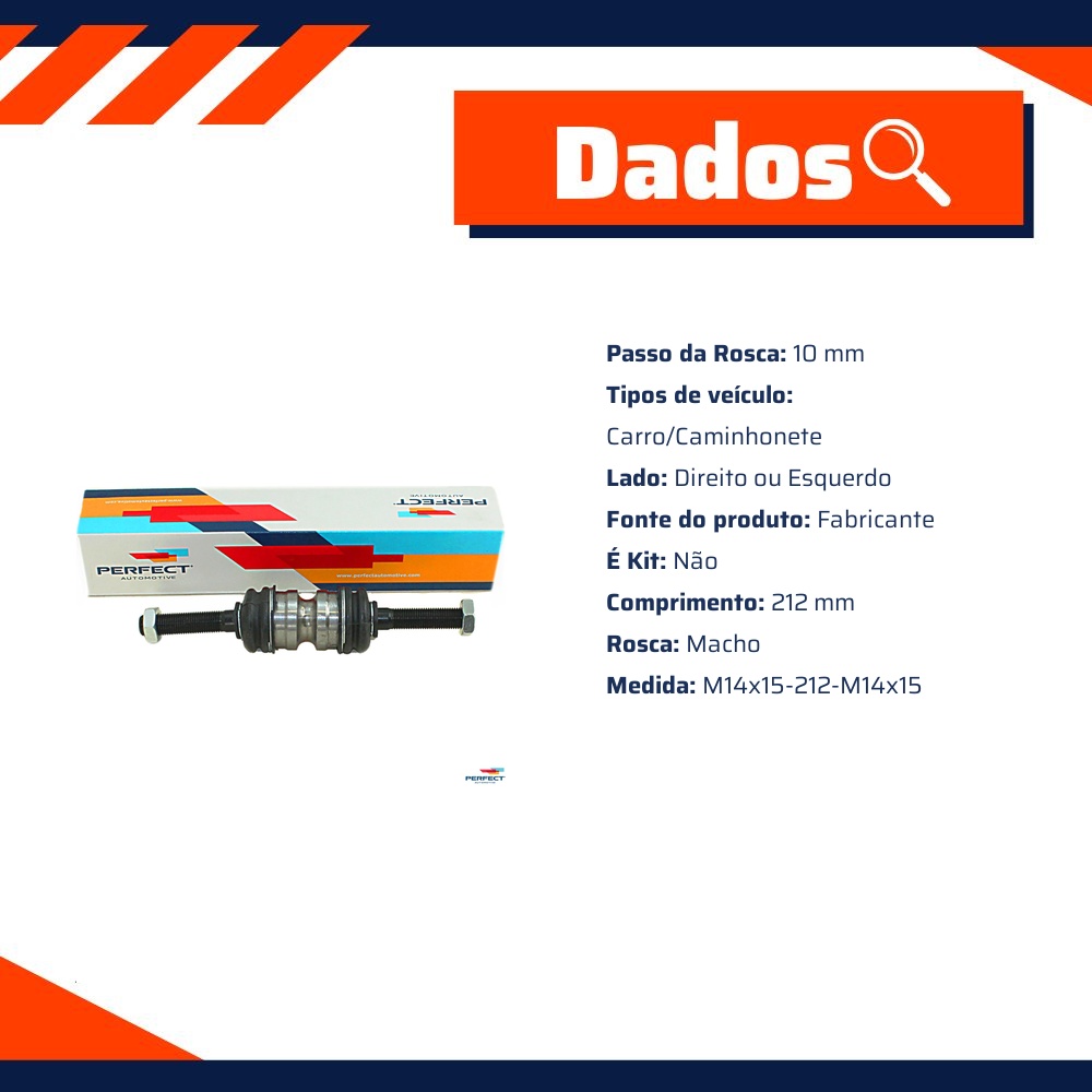 Axial de Direção para Peugeot 106 - Perfect - BRD0507