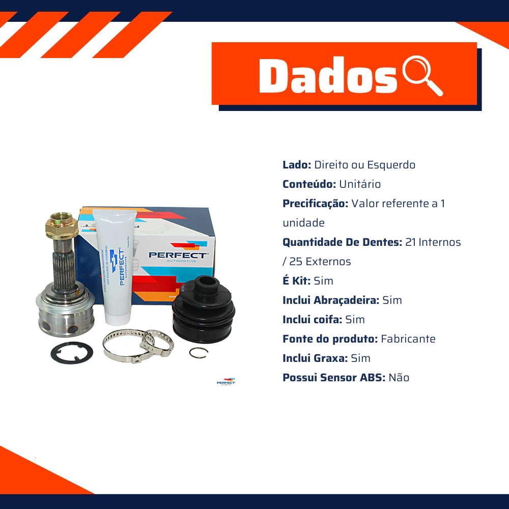 Kit Junta Homocinética para Chevrolet Cobalt - Perfect - KJH1055