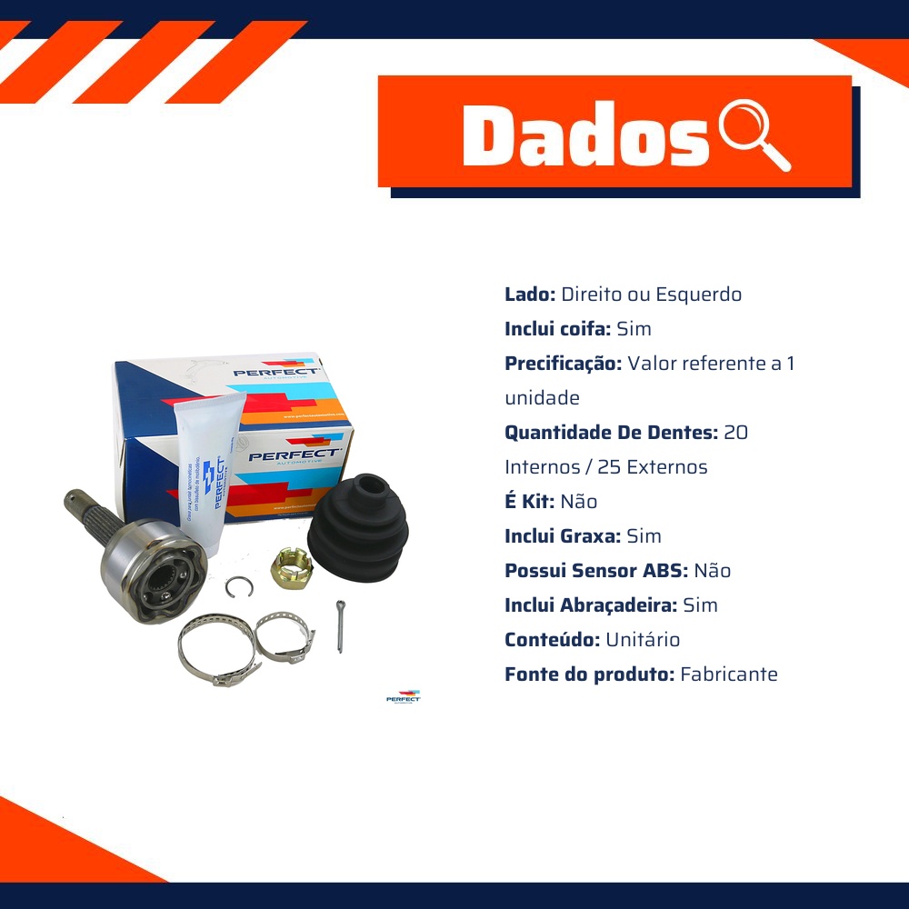 Kit Junta Homocinética para Nissan March e Versa - Perfect - KJH3309