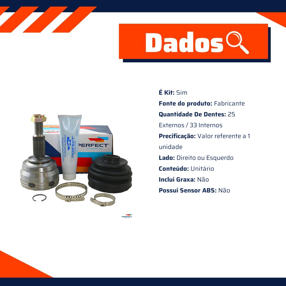 Kit Junta Homocinética para Renault Fluence - Perfect - KJH0619