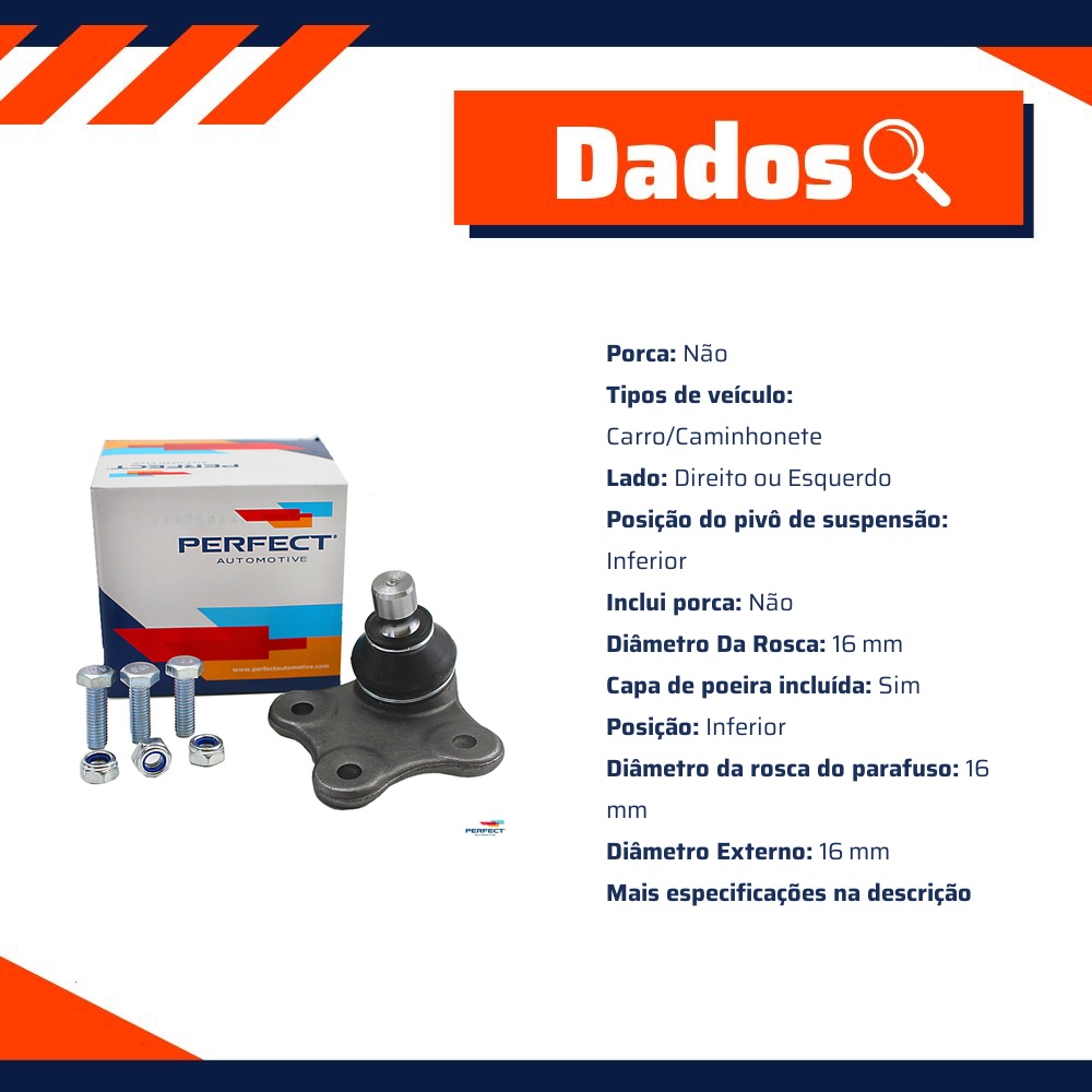 Pivo Suspensão para Fiat Linea e Punto - Perfect - PVI1055