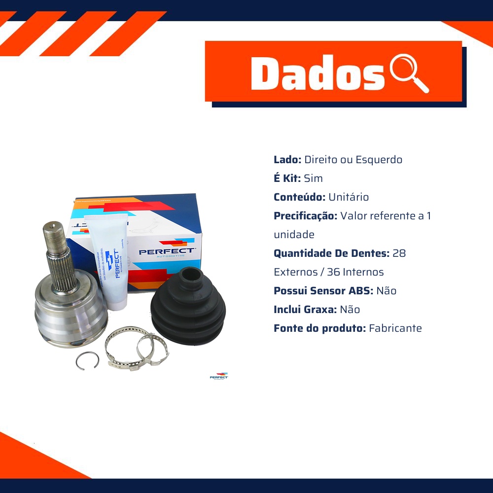 Kit Junta Homocinética para Renault Master - Perfect - KJH5895