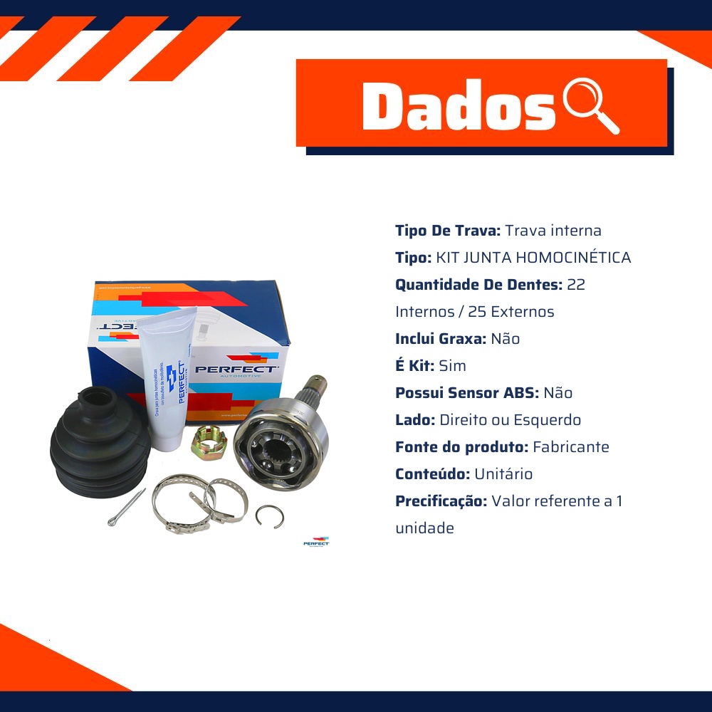 Kit Junta Homocinética para Nissan Kicks - Perfect - KJH3314