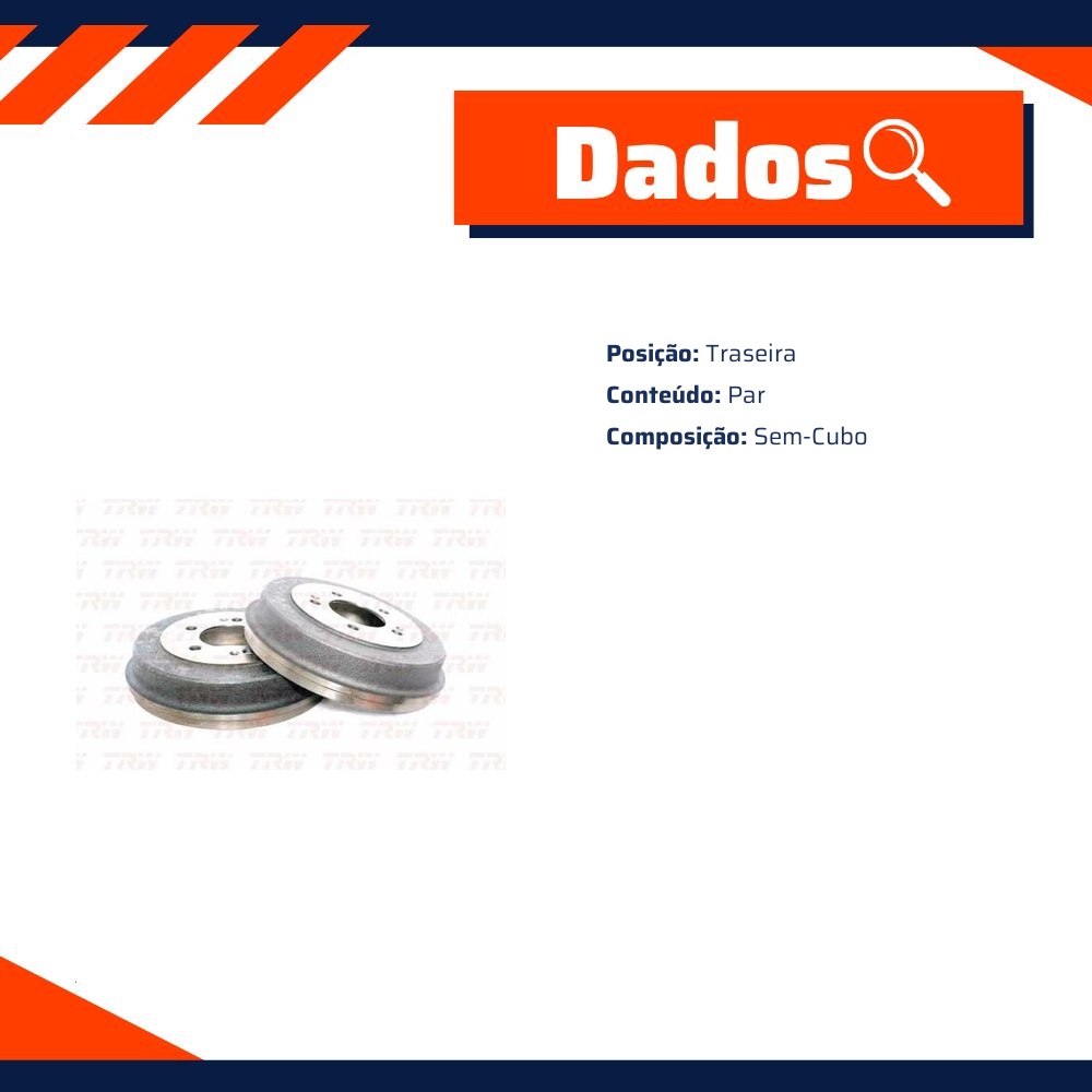 Par Tambor de Freio para Hyundai Tucson - TRW - RPTA02060