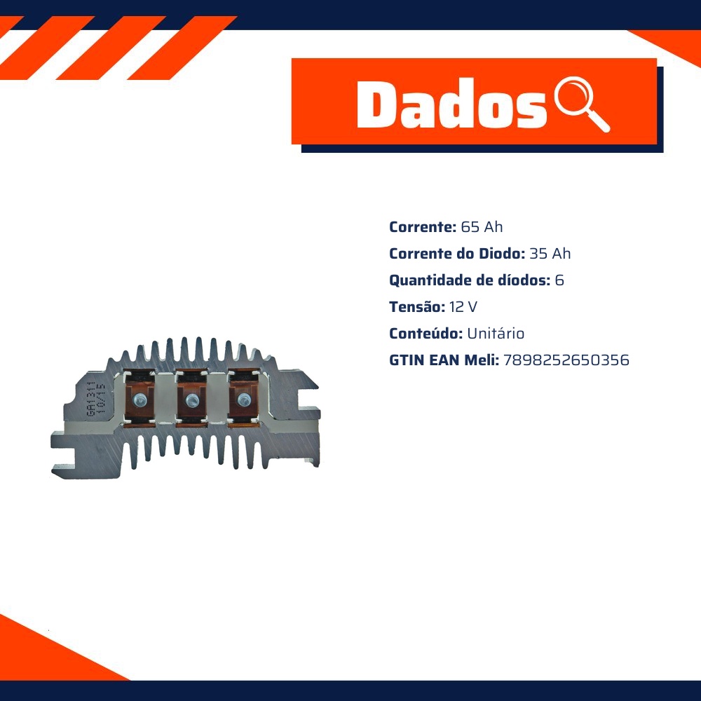 Retificador do Alternador - Gauss - GA1311