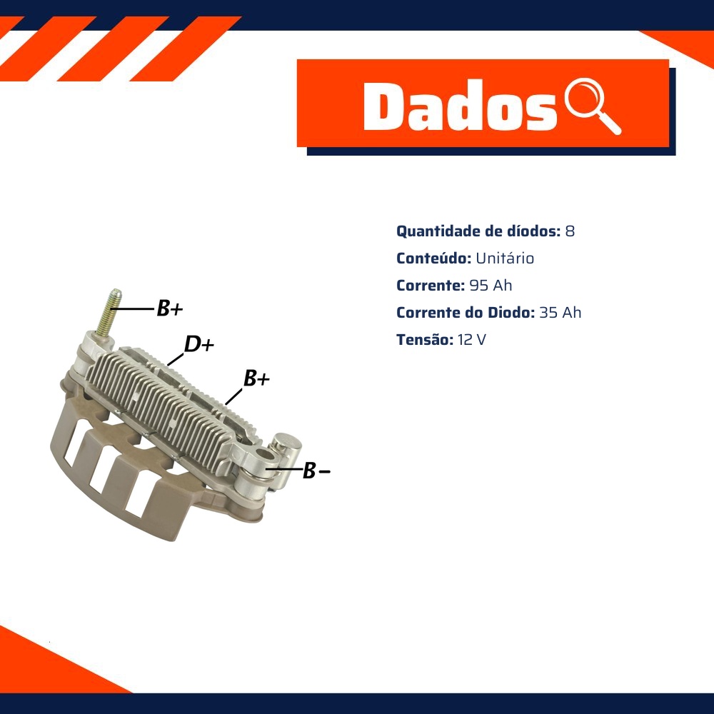 Ponte Retificadora 12V para Hyundai Sonata e Mitsubishi 3000GT - Gauss - GA1394