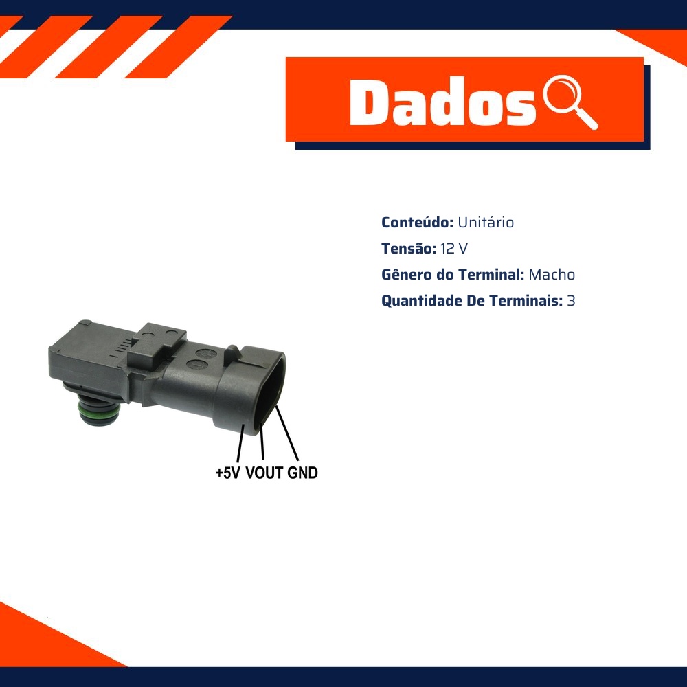 Sensor de Pressão do Coletor - MAP - Gauss - GI3762