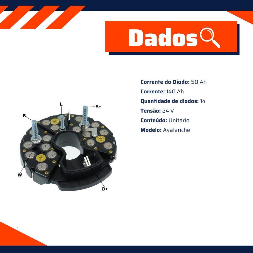Retificador do Alternador - Gauss - GA1547