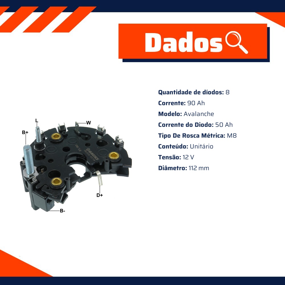 Retificador do Alternador - Gauss - GA1510