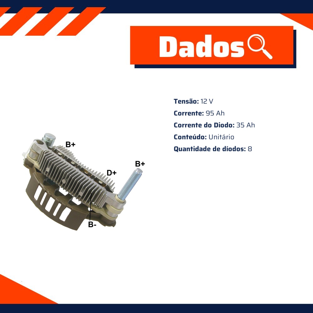 Retificador do Alternador - Gauss - GA1399