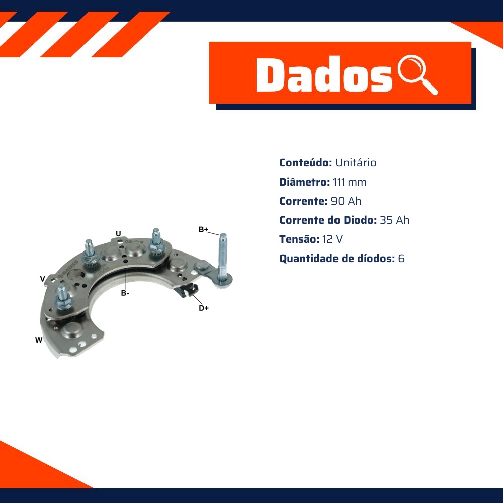 Ponte Retificadora 12V para KIA Sportage - Gauss - GA1134