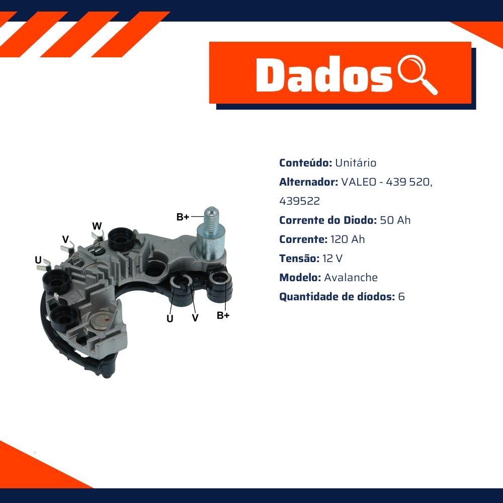 Retificador do Alternador - Gauss - GA1830