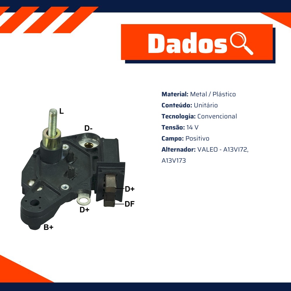 Regulador de Voltagem 14V para Fiat Ducato - Gauss - GA502