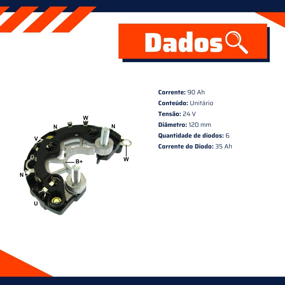 Retificador do Alternador - Gauss - GA1440
