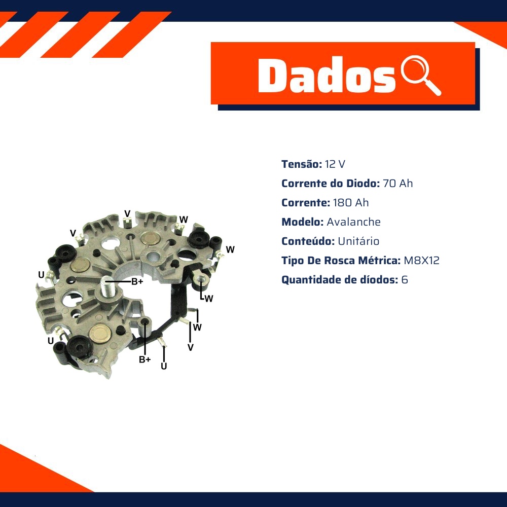 Retificador do Alternador - Gauss - GA1435