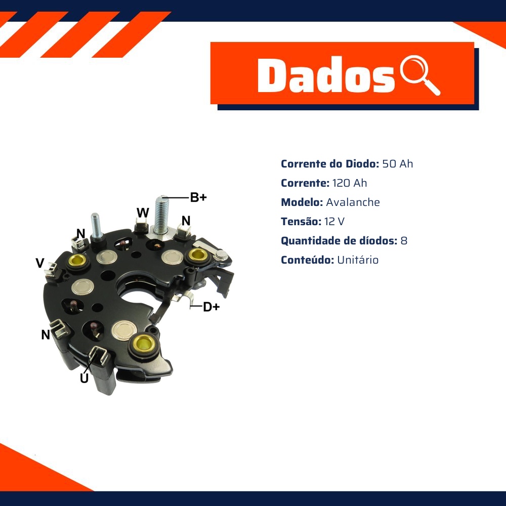 Retificador do Alternador - Gauss - GA1562