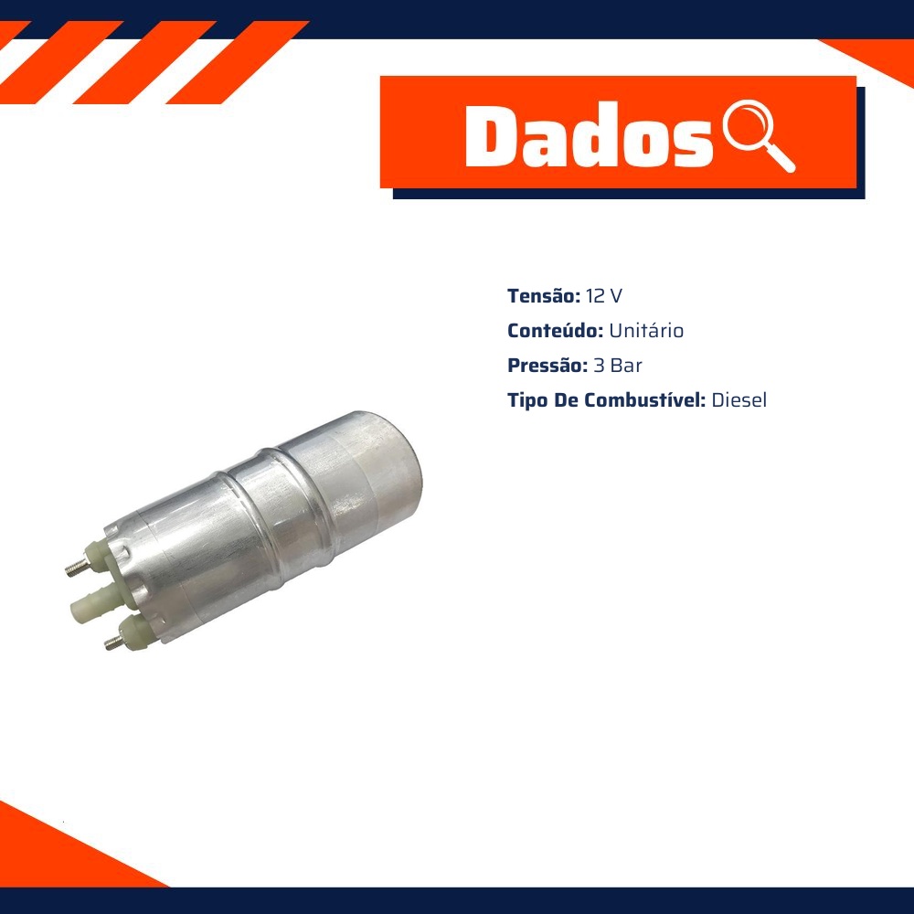 Bomba de Combustível 12V Diesel para Fiat Ducato e Renault Master - Gauss - GI3981