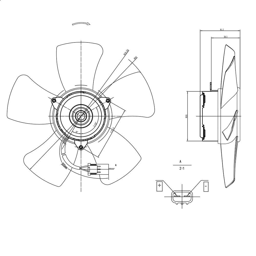 Eletroventilador 12V 120W para Honda Civic - Gauss - GE1037