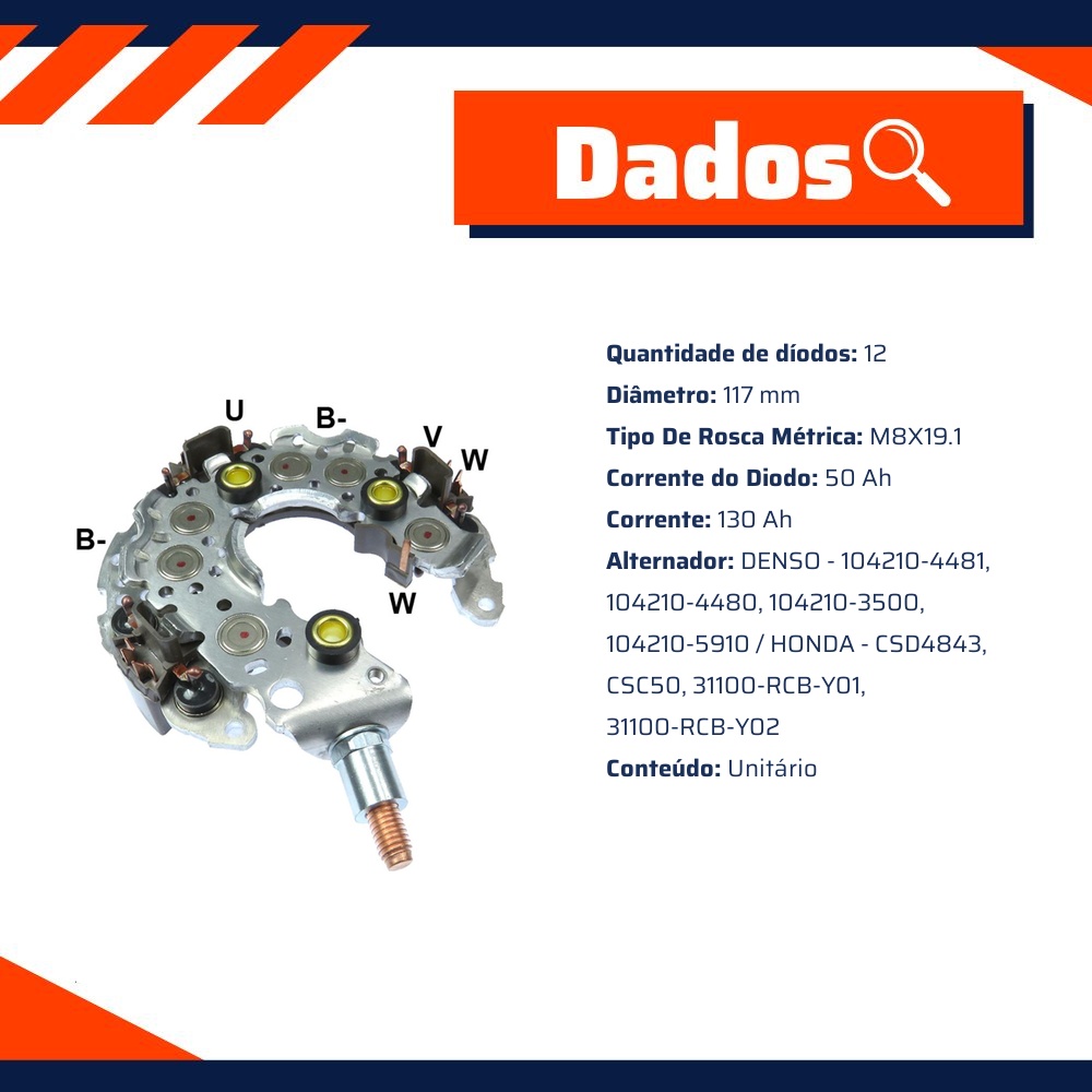 Ponte Retificadora para Honda Accord - Gauss - GA1152