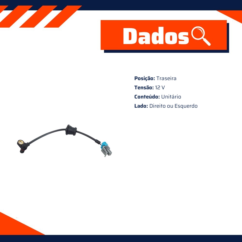 Sensor ABS Traseiro Direito ou Esquerdo para Chevrolet Captiva - Gauss - GS2080