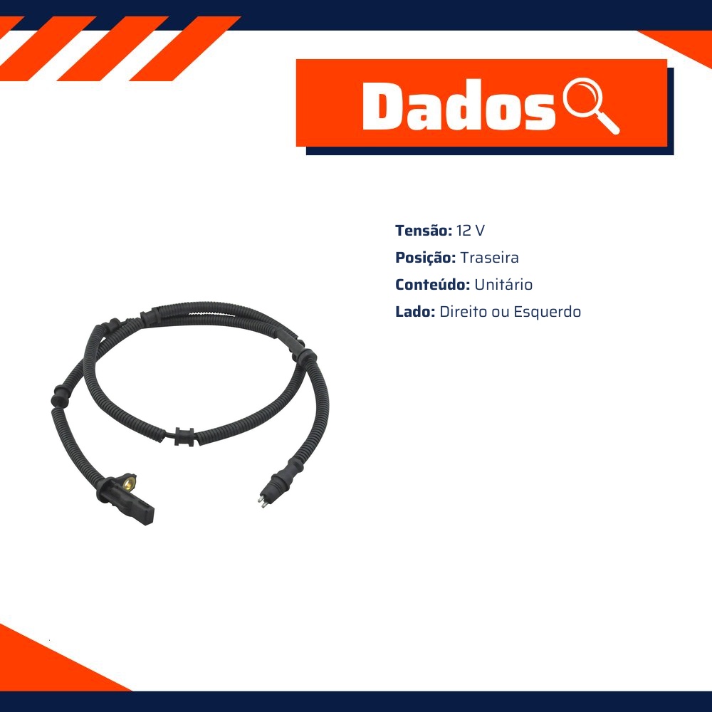 Sensor ABS Traseiro Direito ou Esquerdo para Renault Master - Gauss - GS2801