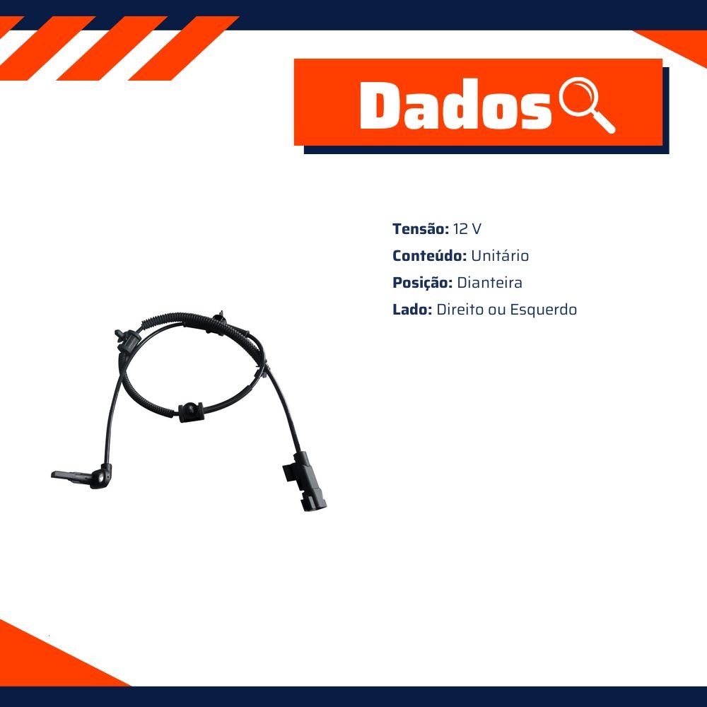 Sensor ABS Dianteiro Direito ou Esquerdo para Chevrolet Cruze e Cruze Sport6 - Gauss - GS2258