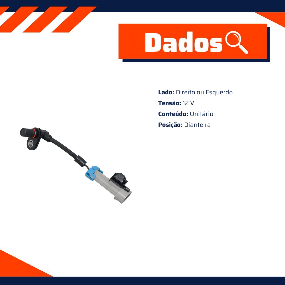 Sensor ABS Dianteiro Direito ou Esquerdo para Chevrolet Captiva - Gauss - GS2313