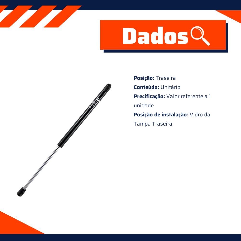 Amortecedor Mola a Gás Traseiro do Vidro da Tampa Traseira para Troller T4 - Cofap - 16231