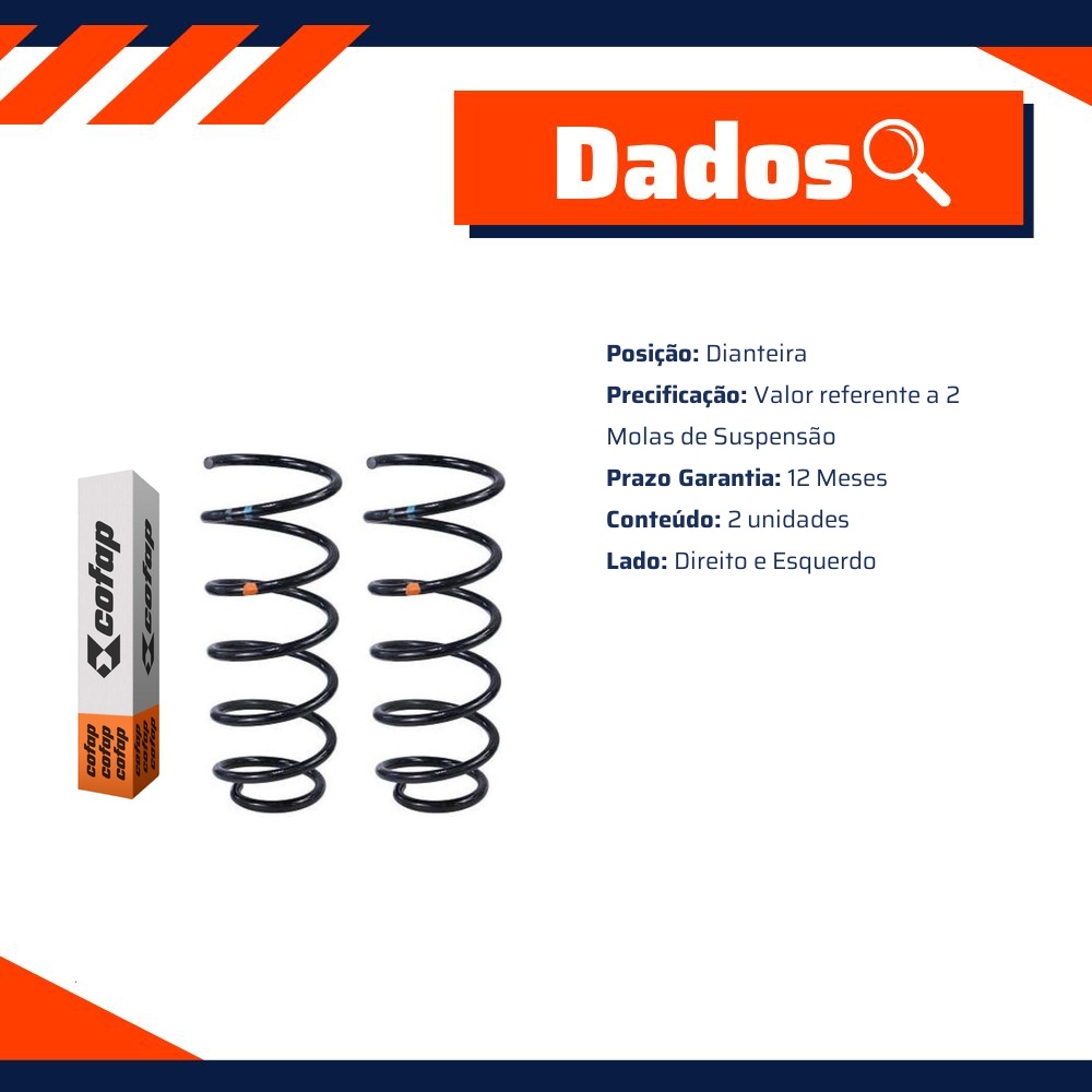 Par Mola Suspensão Dianteira para Volkswagen Gol - Cofap - MC.EVW55