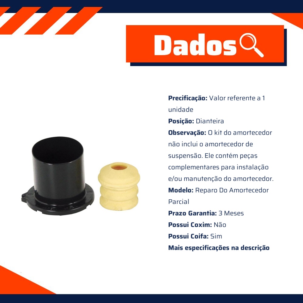 Kit Reparo Amortecedor Dianteiro com Batente com Coifa para Chevrolet Ipanema e Kadett - Cofap - KSC04102S