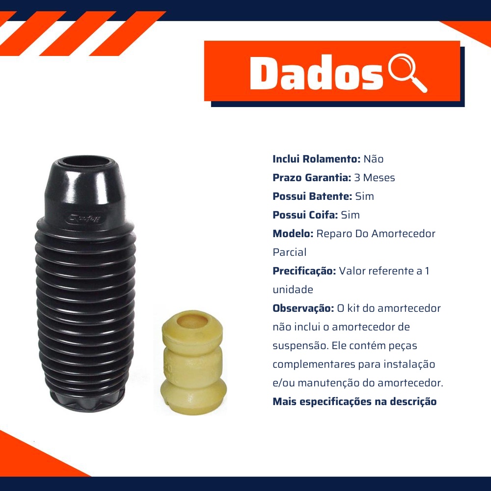 Kit Reparo Amortecedor Dianteiro Direito Ou Esquerdo Com Batente Com Coifa - Cofap - KSC17105S