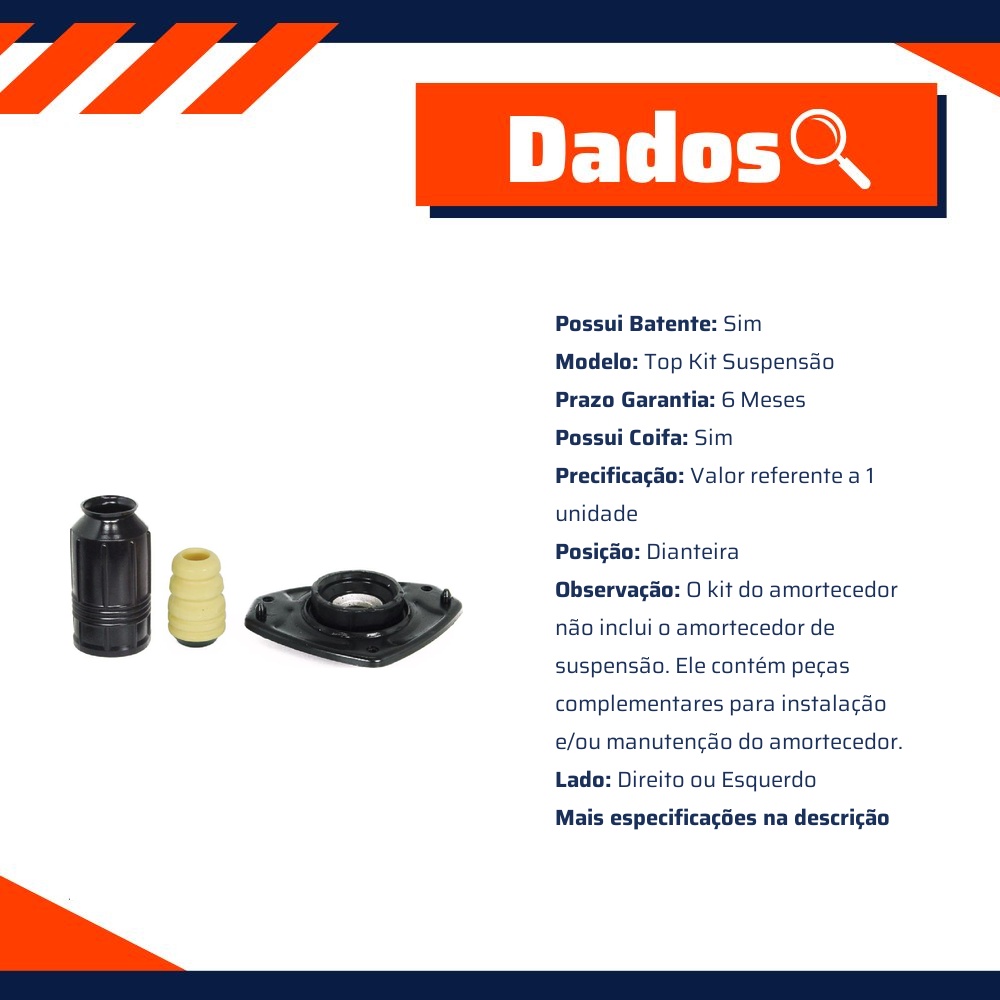 Kit Reparo Amortecedor Dianteiro com Batente com Coifa para Fiat Brava e Marea - Cofap - TKC03112