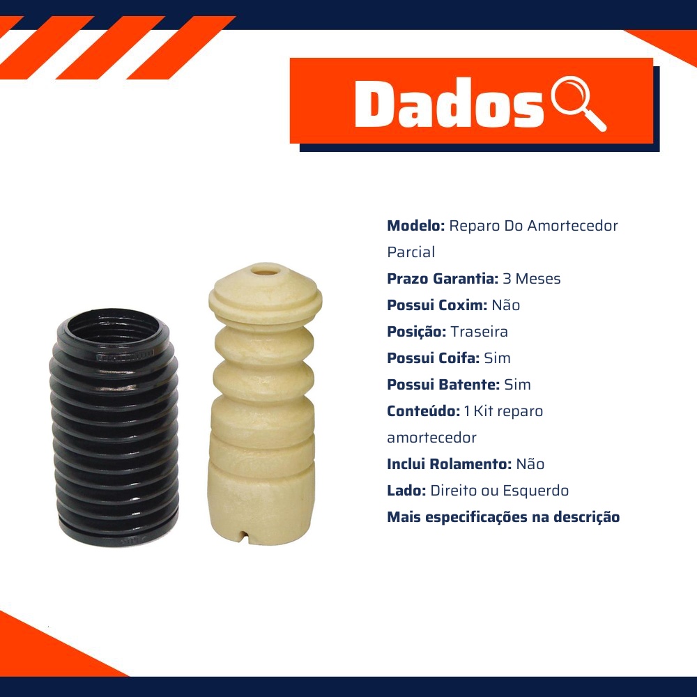 Kit Reparo Amortecedor Traseiro Com Batente Com Coifa - Cofap - KSC08202S