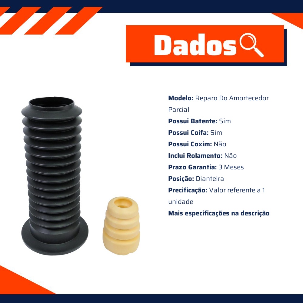 Kit Reparo Amortecedor Dianteiro com Batente com Coifa para Ford Fiesta e Fiesta Sedan - Cofap - KSC08121S