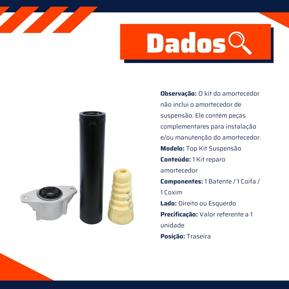 Kit Reparo Amortecedor Traseiro para Ford Focus e Focus Sedan - Cofap - TKC08108