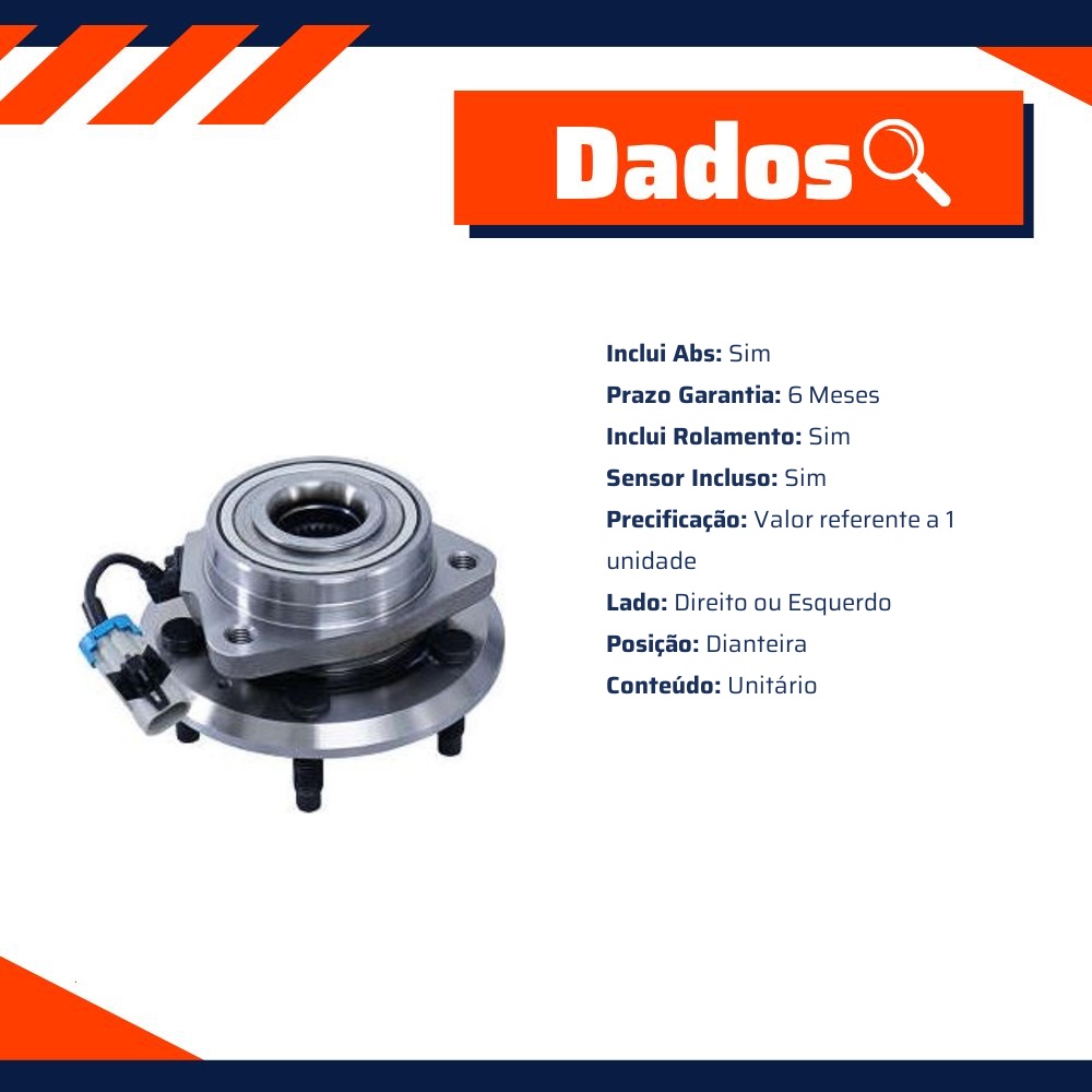 Cubo de Roda Dianteiro Direito ou Esquerdo com Rolamento e ABS para Chevrolet Captiva - Cofap - CRC04016