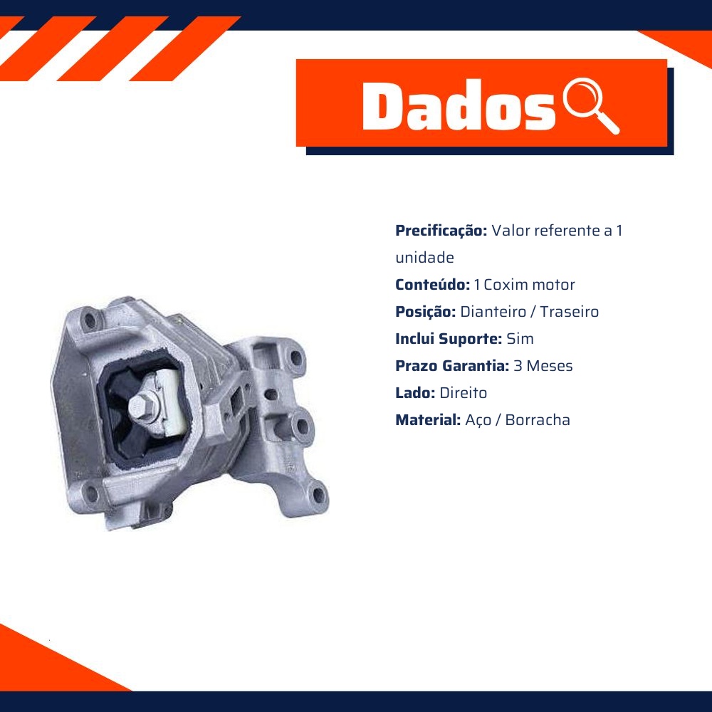 Coxim do Motor Dianteiro ou Traseiro Direito com Suporte - Cofap - CXC01142
