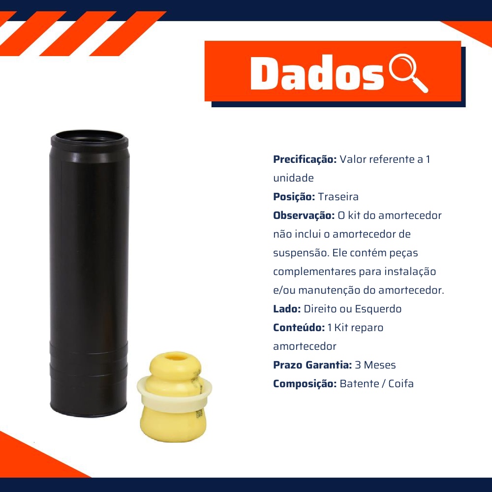 Kit Reparo Amortecedor Traseiro para Chevrolet Cruze e Cruze Sport6 - Cofap - KSC04123S