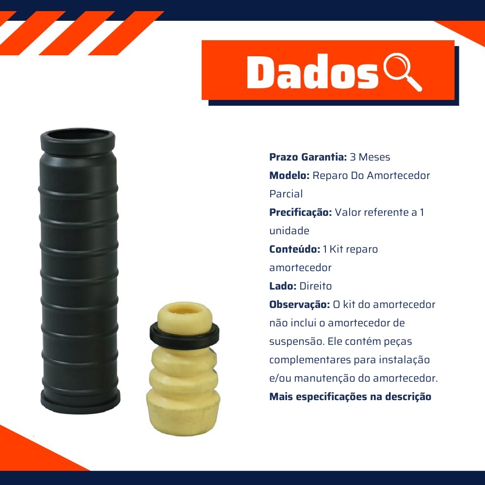 Kit Reparo Amortecedor Traseiro Direito ou Esquerdo com Batente com Coifa para Nissan March e Versa - Cofap - KSC29004S