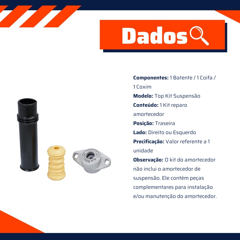 Kit Reparo Amortecedor Traseiro Peugeot 308 - Cofap - TKC17112