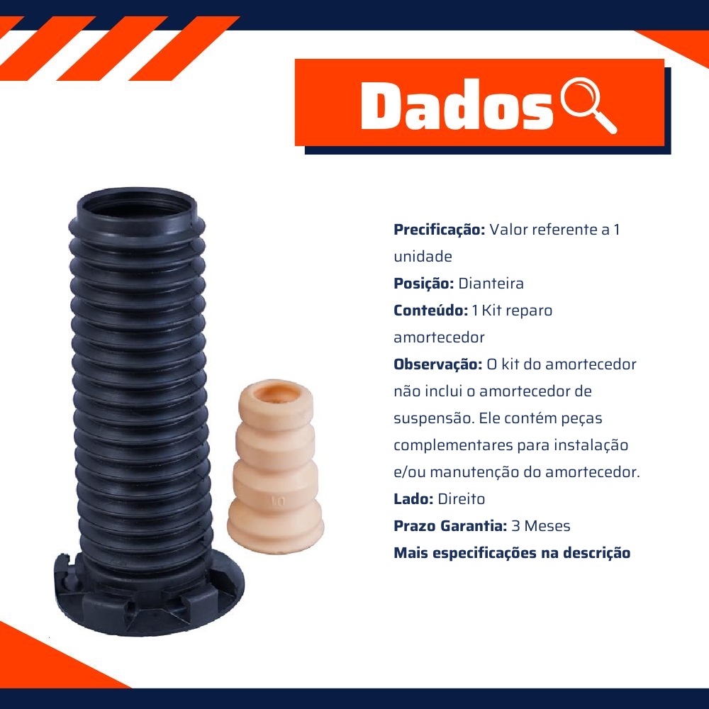 Kit Reparo Amortecedor Dianteiro Direito com Batente com Coifa para Honda CR-V - Cofap - KSC10204S