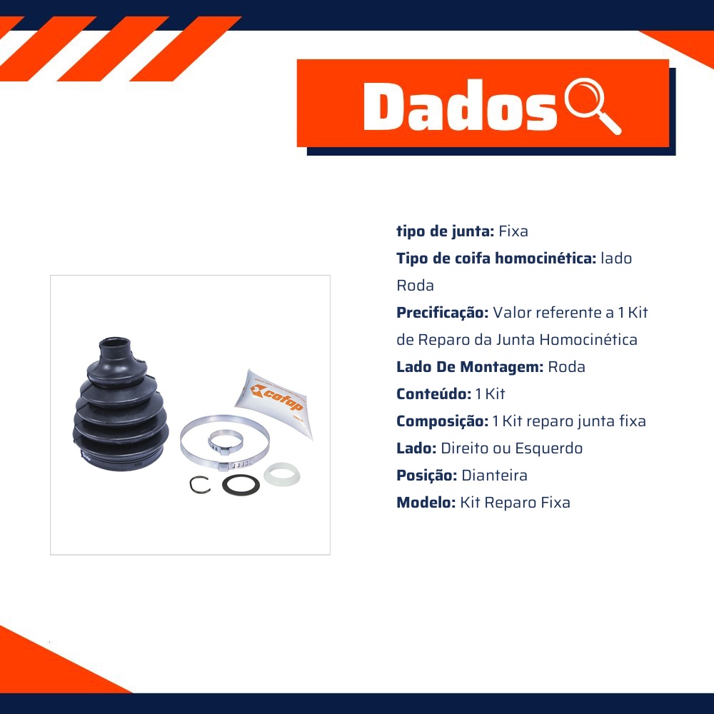 Kit Reparo Junta Fixa Roda - Cofap - KJH01210