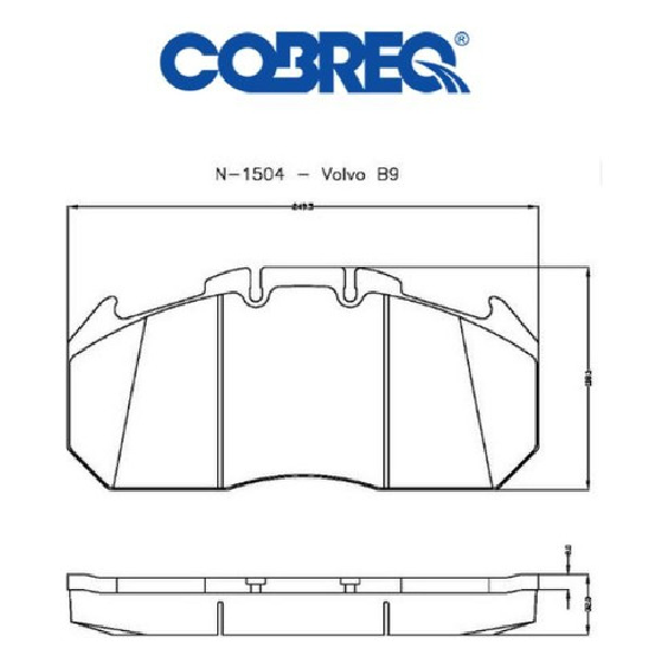 Pastilha de Freio para Volvo B 9 R e B 9 SLA - Cobreq - N-1504