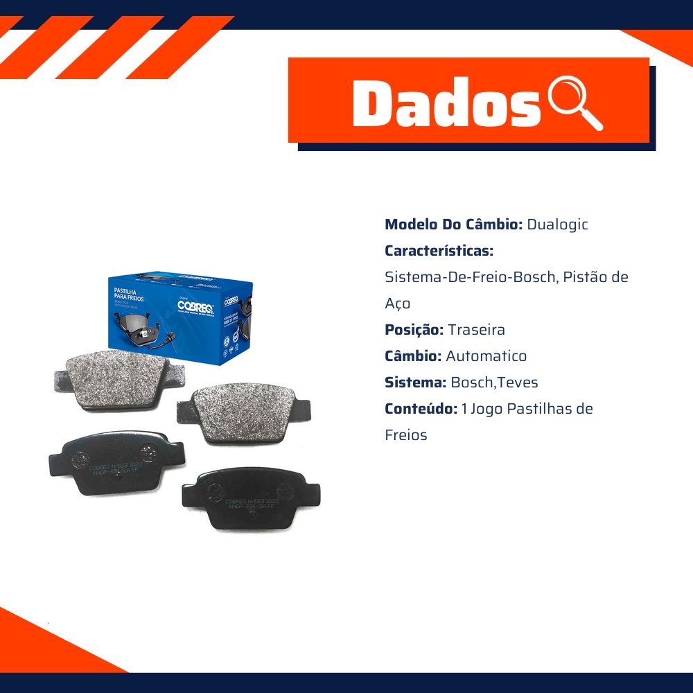Pastilha de Freio Traseira para Fiat Bravo e Stilo - Cobreq - N-583