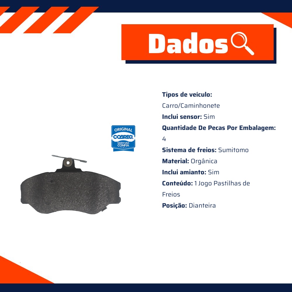 Pastilha de Freio Dianteira para Hyundai H 100 - Cobreq - N-893