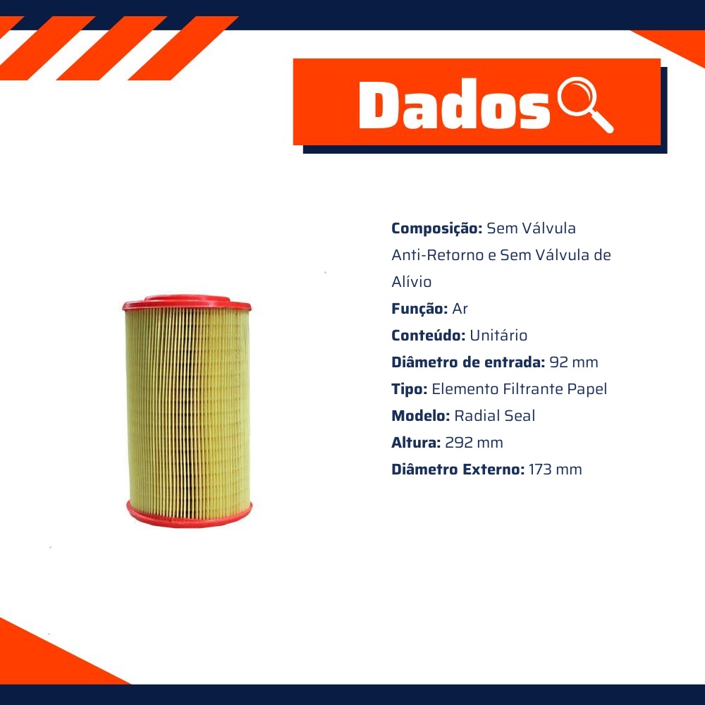 Filtro de Ar para Ford Ranger - Delphi - EFA935