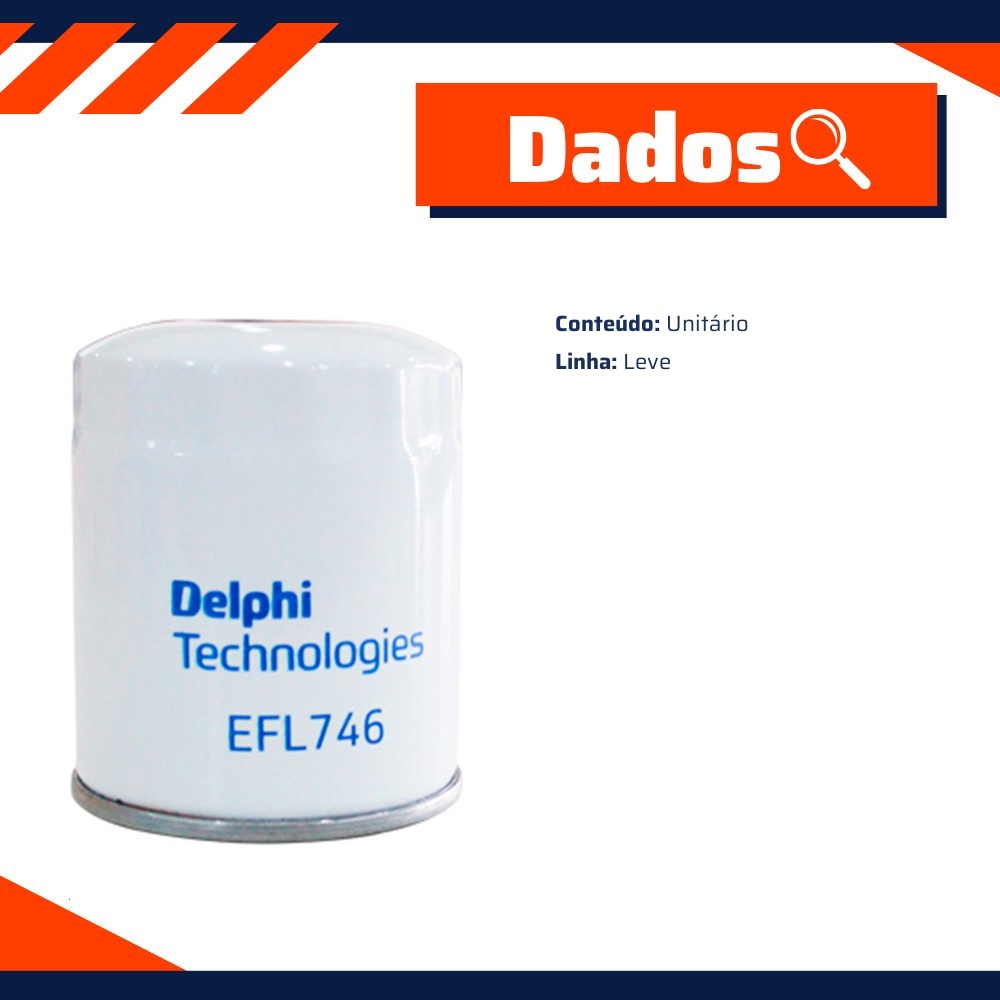 Filtro de Óleo Lubrificante Secundário - Delphi - EFL746
