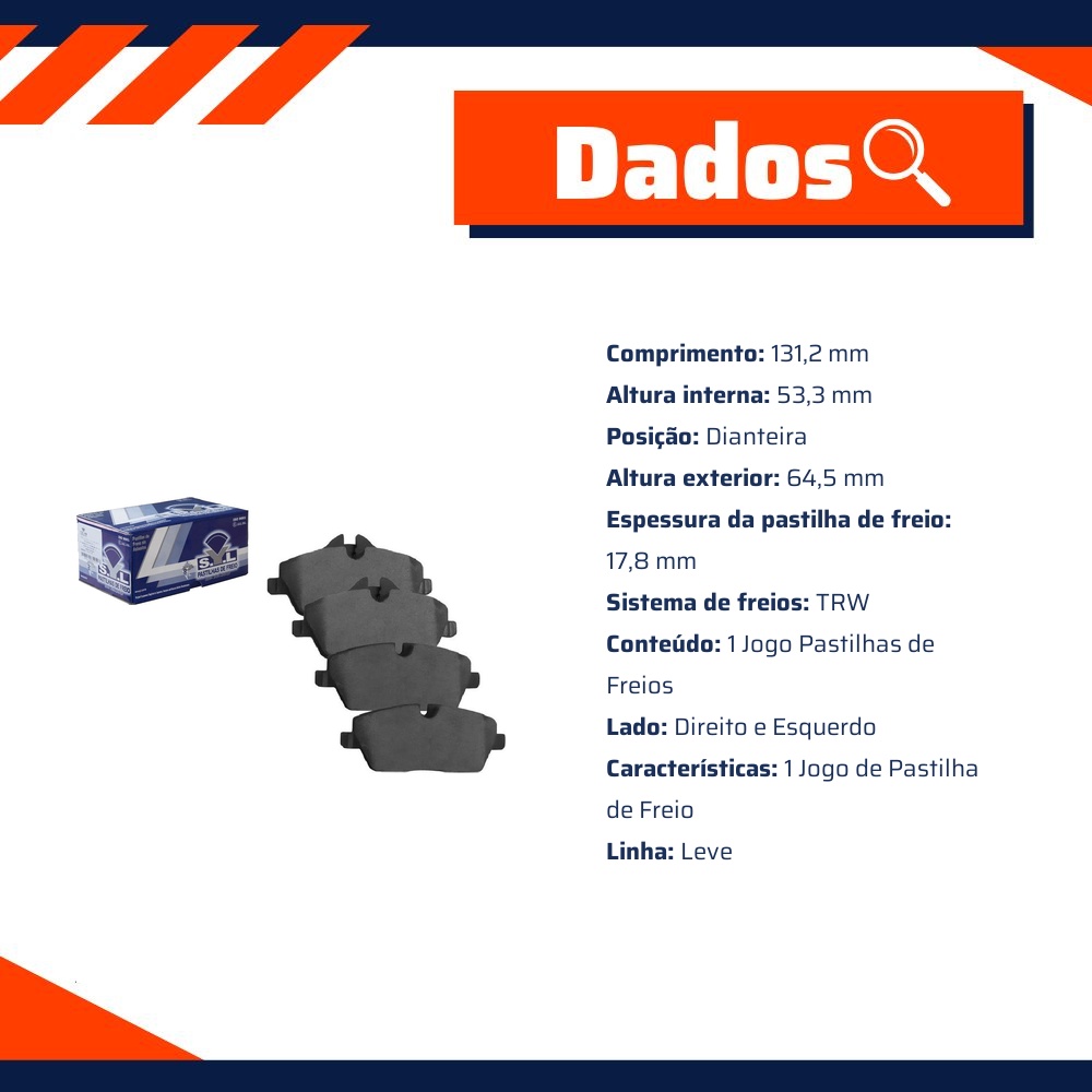 Jogo de Pastilhas de Freio Dianteira para BMW 120i - Syl - 1070