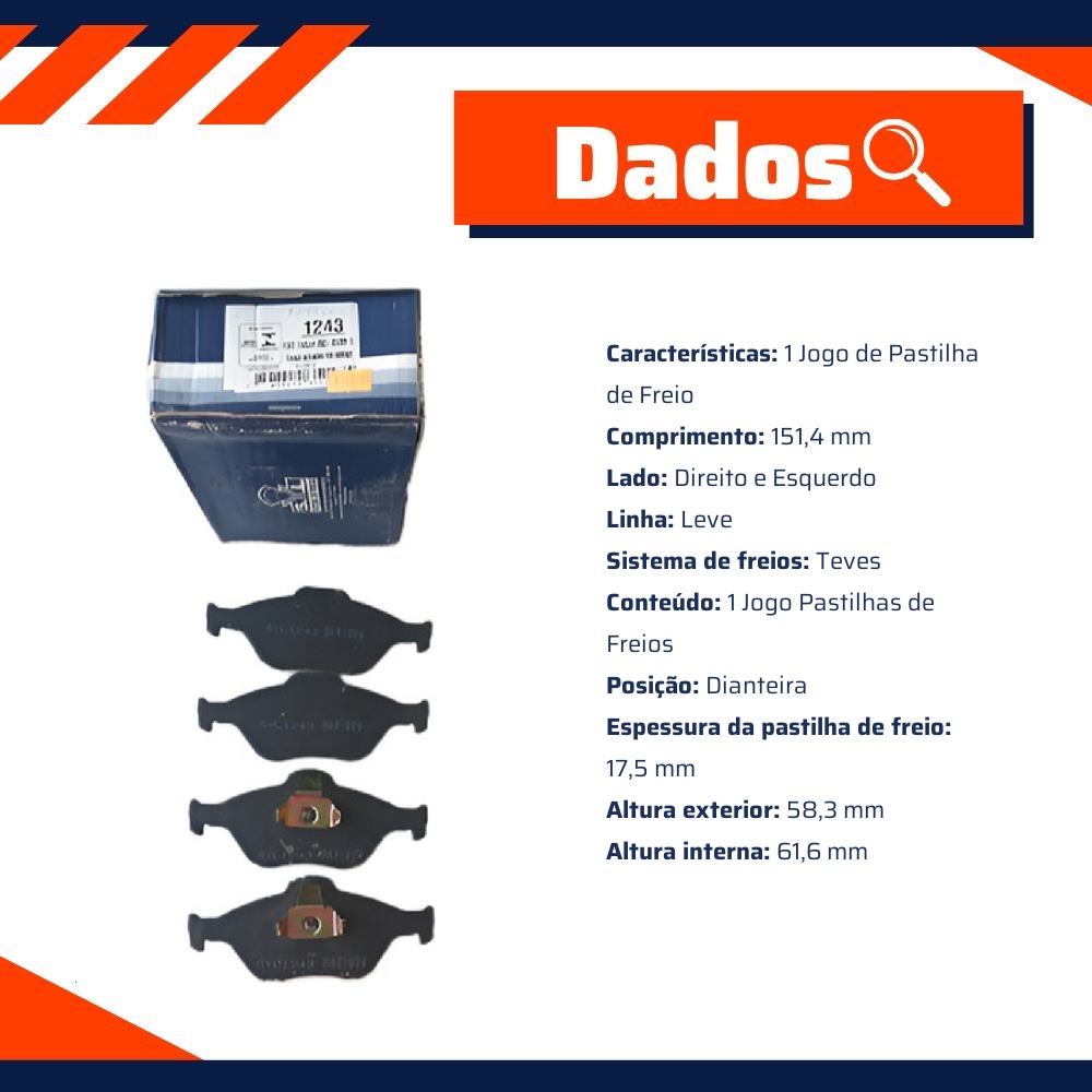 Jogo de Pastilhas de Freio Dianteira para Ford Ecosport e Fiesta - Syl - 1243
